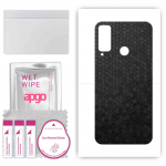 apgo Protective Skin Sticker for the back compatible with Honor Play 4T, Wrap Film, Foil, Vinyl - Pattern Black Honeycomb