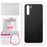 apgo Protective Skin Sticker for the back compatible with Oppo A91, Wrap Film, Foil, Vinyl - Pattern Black Honeycomb