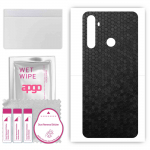 apgo Protective Skin Sticker for the back compatible with Realme 6i, Wrap Film, Foil, Vinyl - Pattern Black Honeycomb