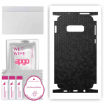 apgo Protective Skin Sticker for the back+sides compatible with Samsung Galaxy S10e, Full Wrap Film, Foil, Vinyl - Pattern Black Honeycomb