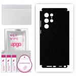 apgo Protective Skin Sticker for the back+sides compatible with Samsung Galaxy S22 Ultra, Full Wrap Film, Foil, Vinyl - Pattern Matte Black