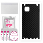 apgo Protective Skin Sticker for the back+sides compatible with Realme C11, Full Wrap Film, Foil, Vinyl - Pattern Carbon Black