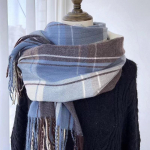 Talvine sall Ruuduline pikk sall Moodne peapael Naiste sallid Bandaan Hijab Tutid Naiste foulard puuvillane tunne 200cm sinine