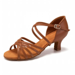 Naiste Tango Ballroom Latin Waltz Dance Girls Party Kingad k&otilde;rge kontsaga 5,5 cm 34 pruun