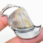 Natural Laguna Lace Agate Gemstone 925 Sterling Silver Pendant 2.25 t8c40