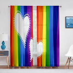 Kriipseldatud S&uuml;damed Ruutudes Romantiline Disain Sifonki L&auml;bikumavad Voile Kardinad Elutoa Magamistoa Dekoor Akna T&uuml;llkardinad Eesriided 1 PCS W100XH250cm&Rod Pocket