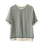 Suvine mugav ja pehme retro teemanttr&uuml;kiga Fashion Sense imitatsioon Mooruspuu siidist &uuml;markaelus l&uuml;hikeste varrukatega T-s&auml;rk naistele XS sinine