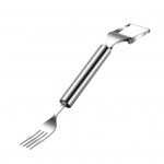 2-&uuml;hes arbuusi kahvli viilutaja roostevabast terasest puuviljal&otilde;ikur Kaasaskantav kompaktne puuviljal&otilde;ikust&ouml;&ouml;riist perepidude jaoks matkamiseks mango pirni viilutaja h&otilde;be