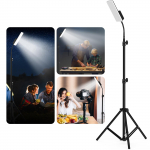 Kaasaskantav matkavalgusti LED-t&ouml;&ouml;lamp alusega 360 kraadi p&ouml;&ouml;ratav veekindel telkimisvalgusti must