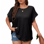 (XL ~ 5XL) Vaba L&otilde;ikega &Uuml;hev&auml;rviline L&uuml;hikeste Varrukatega Naiste Suvine &Uuml;marakaelusega Ruuduline Volangiga Vati-t&uuml;&uuml;pi L&uuml;hikeste Varrukatega Hingav Kerge Pehme Mugav T&ouml;&ouml; Pluss Suuruses Topid XL