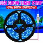T&auml;isspektriga LED kasvuvalgusti USB 5 V LED kasvuhooneriba 0,5 1 2 3 m veekindel 2835 SMD LED f&uuml;tolamp h&uuml;dropooniline taimekasvatus 2 year warranty&No Waterproof