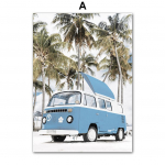 Mererand supluskoht Paat kookosp&auml;hkli plakatid ja tr&uuml;kised L&otilde;uendimaaling P&otilde;hjamaade seinakunstipildid elutoa sisekujunduseks 21X30cm No Frame