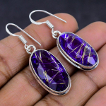 Purple Rutile Gemstone 925 Sterling Silver gift Jewelry Earring 1.58 K6K52