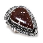 Cappuccino Jasper Gemstone 925 Sterling Silver Jewelry Gift Ring Size 7 j6s53
