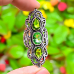 Peridot Gemstone Handmade 925 Sterling Silver Jewelry Ring Size 6.5 k2y64