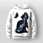 T&uuml;drukute 3D graafiline multikas kassi kapuuts, pikkade varrukatega 3D prinditud s&uuml;gistalv aktiivne mood armas pol&uuml;estrist lastele vabas &otilde;hus iga p&auml;ev 100