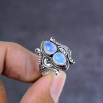 Natural Milky Opal Gemstone Handmade 925 Sterling Silver Gift Ring Size 7 s0w73