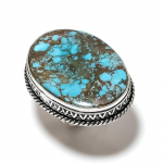 Natural Tibetan Turquoise Gemstone 925 Sterling Silver Gift Ring Size 8 o9w41