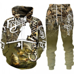 Meeste Loomade Bass Carp P&uuml;&uuml;k 3D Prindi Mood Fisher Tracksuit Unisex Hoodie Jooksup&uuml;ksid 2tk Komplekt V&auml;liriided Suurus S-6XL L