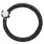 Kunstnahast valge kameelia lilleline auto sisekujundus rooliratta katted 1