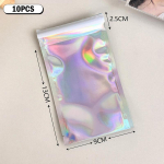 10 tk Isekleepuvad Laser V&auml;ikesed Plastikust Kotid Ehtepakendamiseks Ehtekott L&auml;bipaistev Esitlus Kingipakend S&auml;ilituskott 10*7.4+3cm