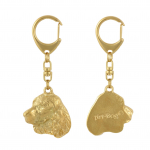 Welsh Springer Spaniel, Welsh Springer, Welsh Starter - Gilded key ring with dog in gift box, handbag decoration, luxury accessory by Art-Dog brand