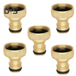 5 tk messingist vooliku toru adapterid roostekindel lekkekindel turvaline &uuml;hendus Lihtne paigaldamine k&ouml;&ouml;gikraani pistikud aiatarbed kollane