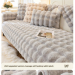 Paks Rabbit pl&uuml;&uuml;sist diivanipadi libisemiskindel diivanikate &uuml;lipehme kunstkarusnahast padjakate, kohev diivanipadja katted m&ouml;&ouml;bli kaitsja 70*180cm helehall v&auml;rv