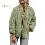 S&uuml;gistalvine naiste jope krae Pikad varrukad T&otilde;mblukuga taskud &Uuml;hev&auml;rvilised Kaelakaitse Paks soe kardigan Naistemantel XL piparm&uuml;ndiroheline v&auml;rv