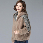 Women's Autumn/Winter Jacket Imitation Lamb Plush Korean Edition Large Loose New Thickened Plush Warm Cardigan Hooded M