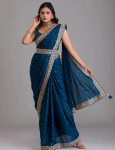 Naiste traditsiooniline Sari pluus India Bollywoodi disainerite etniline riietus Sari peor&otilde;ivad XS-34