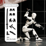 Loominguline 3D Mannekeen Robot Dekompressioon M&auml;nguasi Mannekeen Action Man Mitmeliigesega mobiilsed tr&uuml;kitud m&auml;nguasjad FCGJRO-1-White