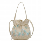 2024 Uus Lihtne Nailonist Tikitud Lillega Kantav Pendeldaja &Auml;mbrikott Guofeng &Otilde;lakott Messenger-kott roosa