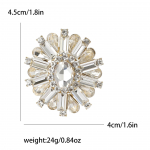 Stiilne Vanaaegne Kristallist Lillepross Luksuslik Lihtne Naiste Kleidi &Uuml;likonna Aksessuaar Pross