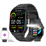 LIGE KM02 meeste k&auml;ekell v&auml;listaskulamp IP68 veekindel nutikell Meeste pulsikellad Steel strap