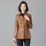 PU-nahkjakk naiste l&uuml;hike s&uuml;gis-talvine uus Korea versioon Slim Fit, suur nahktagi, v&auml;ike naiste jope M