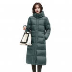 Talvine sulemantel kaelakaitse, polsterdatud kapuuts taskutega. T&otilde;mblukk Sulgur Parka Tuulekindel soojust hoidev Igap&auml;evane k&uuml;lma ilmaga v&auml;lir&otilde;ivad puuvillane jope M roheline