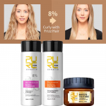 PURC Keratin Hair Treatment Professionaalne sirgendamise komplekt siluv juuksekreem puhastav &scaron;ampoon Magic juuksemaski hoolduskomplekt 8 Degrees Keratin Set valge
