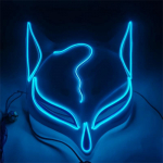 LED Golden Fox Mask maskeraadipidu Halloweeni s&uuml;nnip&auml;eva j&otilde;ulutantsu festival Cosplay Fox Mask LED Steampunk stiil Kabuki Mas sinine