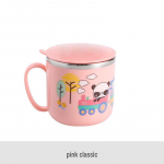 304 roostevabast terasest laste kahekihiline veetass k&auml;epideme ja kaanega &ndash; ideaalne lasteaeda, piima v&otilde;i joomiseks. 270 ml roosa