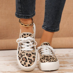 Stiilsed leopardimustrilised tossud naistele Kevadised paksud l&otilde;uendikingad Teismeline naine Vulkaniseeritud tossud Tennise platvormkingad Plimsolls 35
