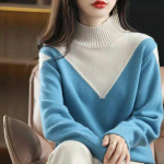 S&uuml;gis- ja talvemood poolk&otilde;rge kraega Prantsuse Splice Fashion mitmek&uuml;lgsed vabad ja &otilde;hukesed naiste kampsunid S hall v&auml;rv