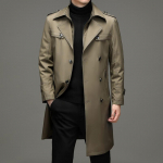 S&uuml;gis ja Talv Uus Meeste Trenchcoat Pikk P&otilde;lvedeni Voodriga Puuvillane V&ouml;&ouml;ga Trenchcoat Meeste &Uuml;likonnakraega Trenchcoat Meeste Mantel 170 khaki