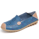 Mood 889 Naiste ehtsast nahast kingad vabaaja slip-on ballet kingad naiste korterid v&auml;ljal&otilde;igatud lilleline tr&uuml;kiga mokassiinid Daamide kingad valge Suvi 4