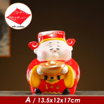 6,6-tolline keraamiline Hiina rikkusejumala kaunistustega kontorikeskus Fengshui kaunistus kuju rahakast m&uuml;ndipank