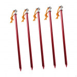 5 Pieces Screw in Tent Stakes Ground with Rope Nails Anchors Drillable punane