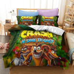 3D-prinditud Crash Bandicoot Voodipesukomplekt M&auml;ngukoomiks Tekikate Kahekohaline &Uuml;hekohaline T&auml;is Suur Queen King T&auml;iskasvanud Lapsed Voodipesu Tekikate EU Single 135x200cm