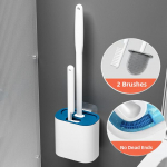 Seinale riputatav TPR silikoonpeaga WC-hari hoidikuga Puhastusvahendid WC-tarvikutele Puhastusvahendid Vannitoatarvikud valge
