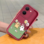 Pehme silikoonist ruudukujulise redeli mustriga telefoni&uuml;mbris, t&auml;ielikult kattev, kaamera p&otilde;rutuskindel kaitse, kummist &uuml;mbris Vivole Vivo Y12A pruun