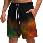 Meeste naljakad rannap&uuml;ksid, &otilde;hukesed n&ouml;&ouml;riga mustad seeria 3D-prindiga l&uuml;hikesed p&uuml;ksid taskutega L must